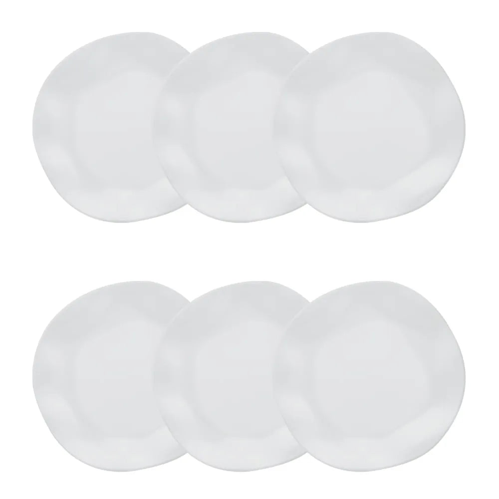 Jogo de 6 Pratos Fundos 22,5 Cm Ryo White