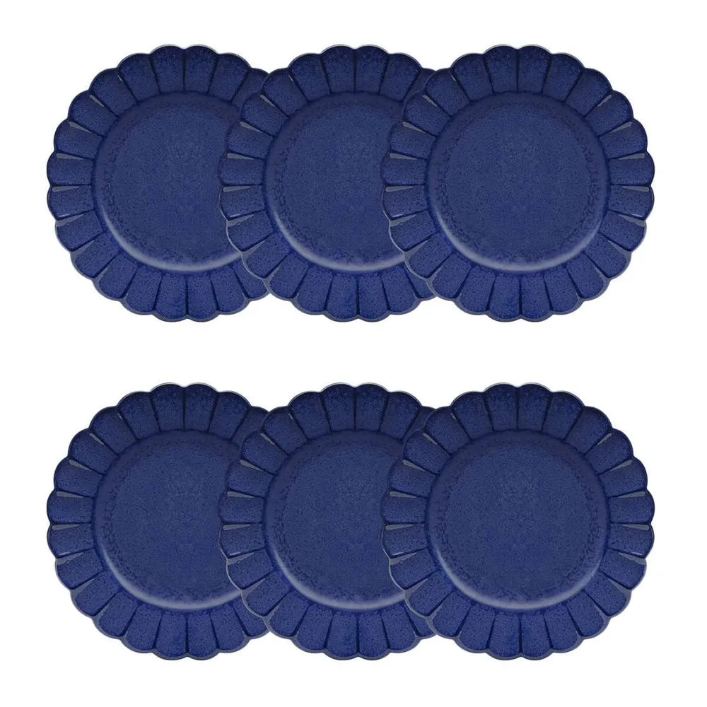 Jogo de 6 Pratos Sobremesa 22 cm Flora Amor-Perfeito